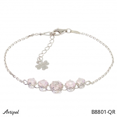 Bracelet B8801-QR en Quartz rose véritable