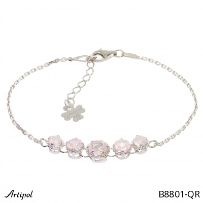Bracelet B8801-QR with real Quartz rose