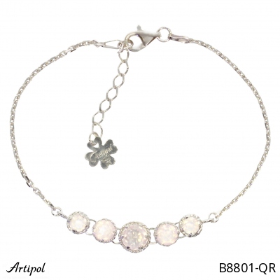 Bracelet B8801-QR en Quartz rose véritable