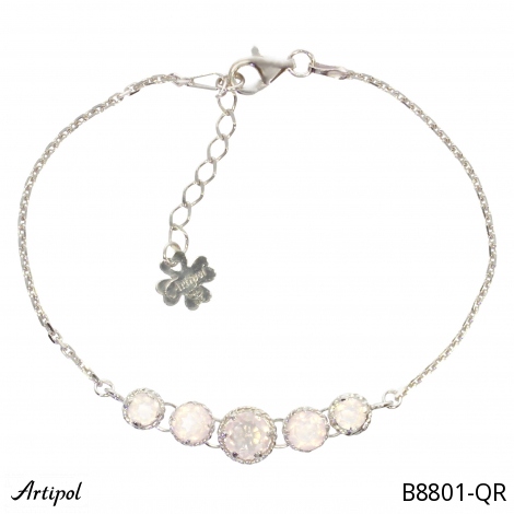 Armreif B8801-QR mit echter Rosenquarz