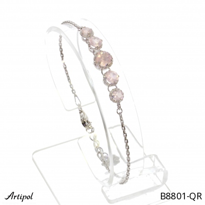 Bracelet B8801-QR with real Rose quartz