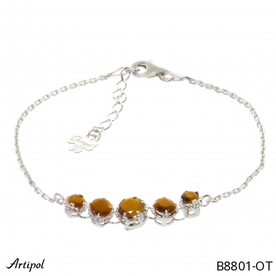 Bracelet B8801-OT en Oeil de tigre véritable