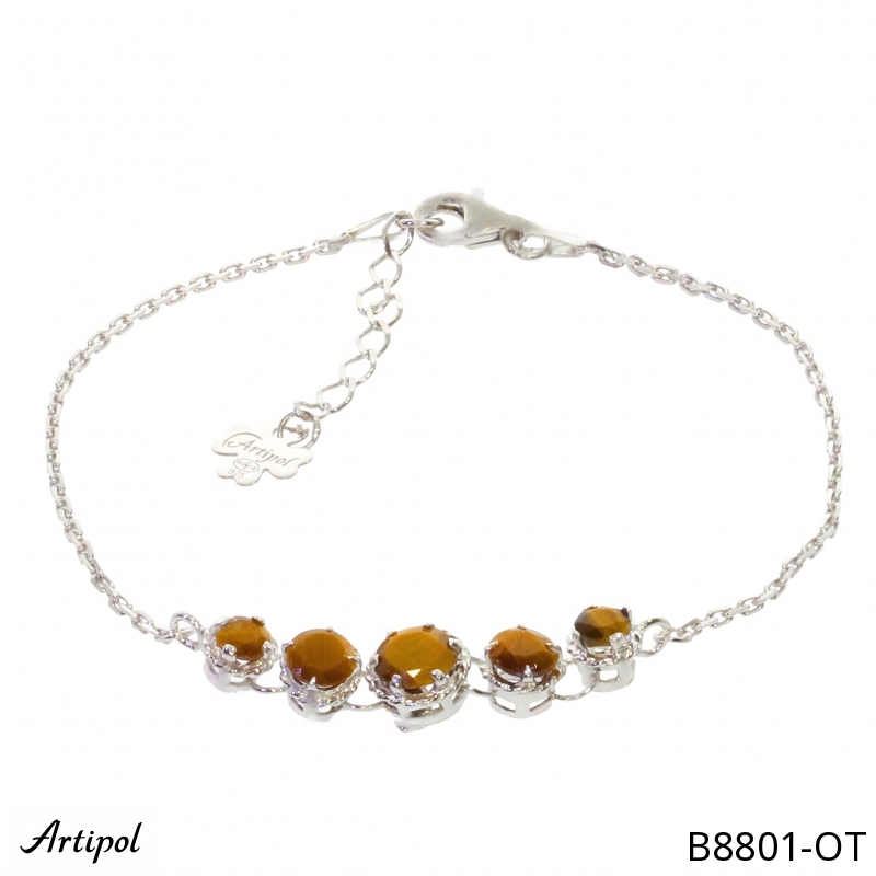 Bracelet B8801-OT en Oeil de tigre véritable