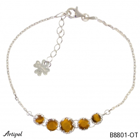 Bracelet B8801-OT en Oeil de tigre véritable