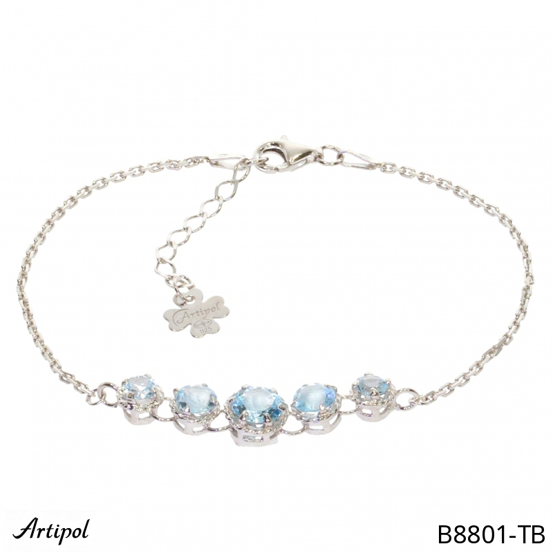 Bracelet B8801-TB with real Blue topaz