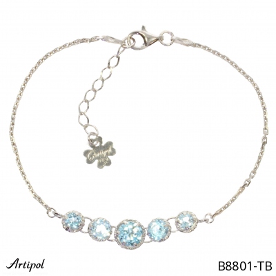 Bracelet B8801-TB with real Blue topaz