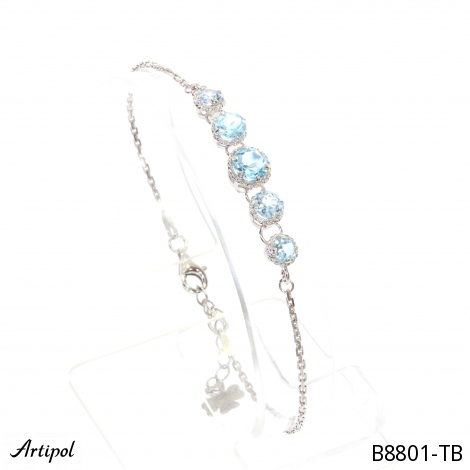 Bracelet B8801-TB with real Blue Topaz