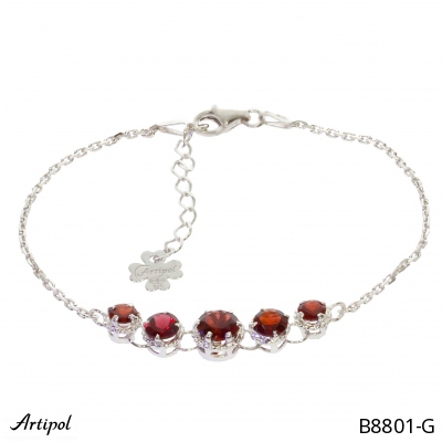 Bracelet B8801-G with real Red garnet