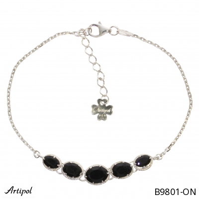 Bracelet B9801-ON en Onyx noir véritable