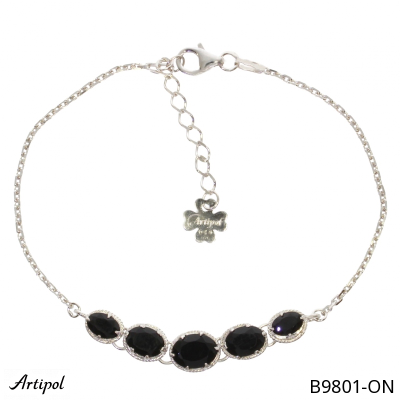 Armreif B9801-ON mit echter Schwarzem Onyx