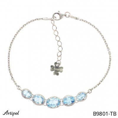Bracelet B9801-TB with real Blue Topaz