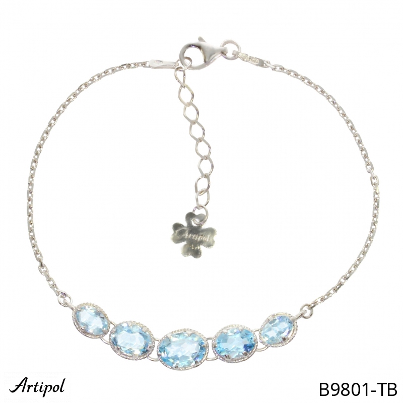 Armreif B9801-TB mit echter Blauem Topas