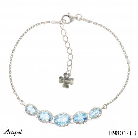 Bracelet B9801-TB with real Blue Topaz