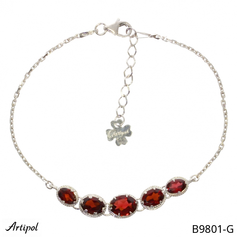 Armreif B9801-G mit echter Granat