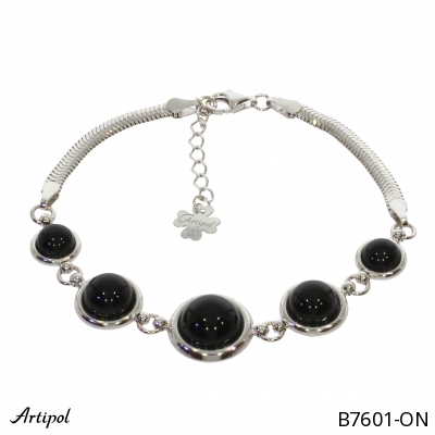 Bracelet B7601-ON en Onyx noir véritable