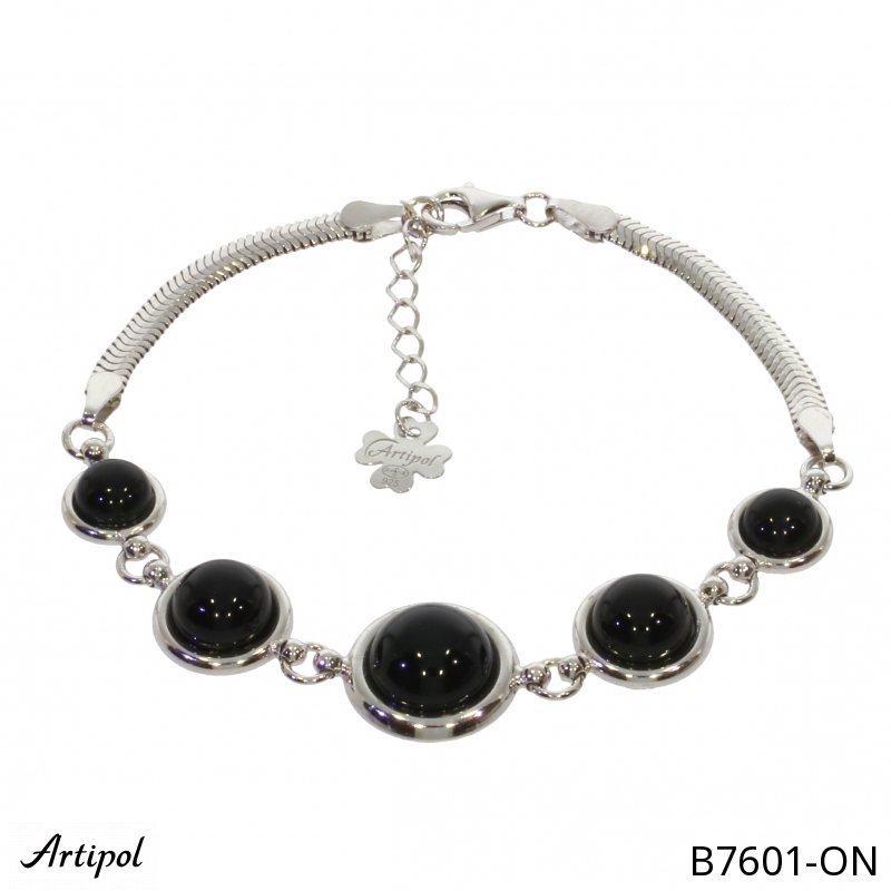 Bracelet B7601-ON with real Black Onyx
