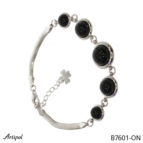 Bracelet B7601-ON with real Black Onyx