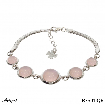 Bracelet B7601-QR with real Quartz rose