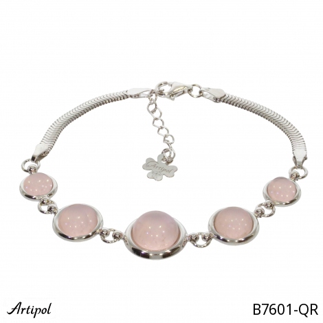 Armreif B7601-QR mit echter Rosenquarz