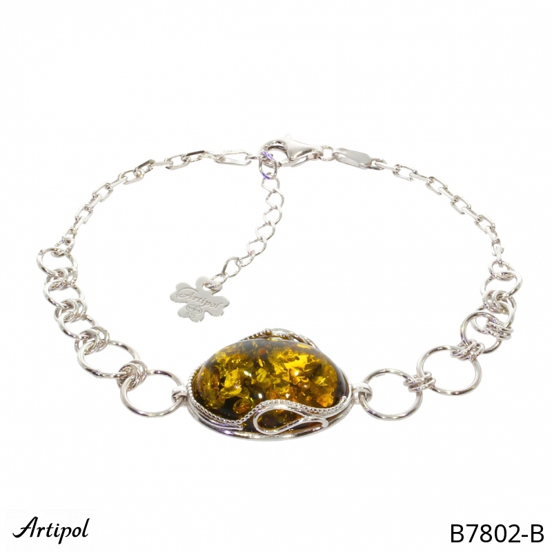 Bracelet B7802-B with real Amber