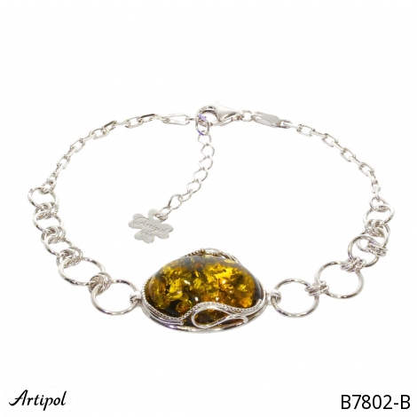 Armreif B7802-B mit echter Bernstein