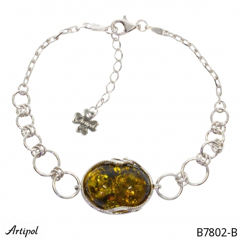 Armreif B7802-B mit echter Bernstein