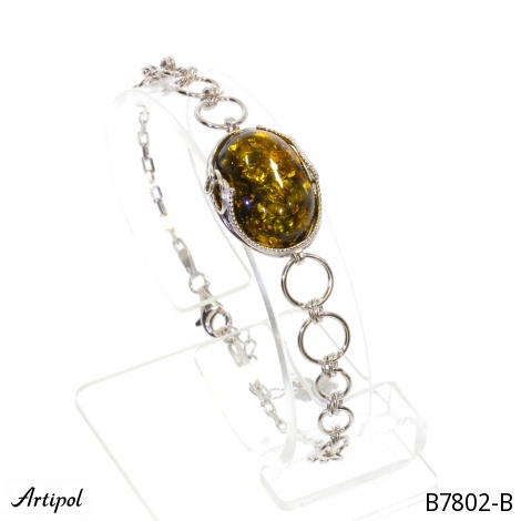 Armreif B7802-B mit echter Bernstein