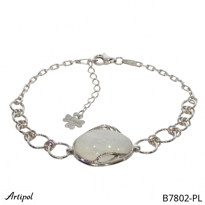 Bracelet B7802-PL with real Moonstone