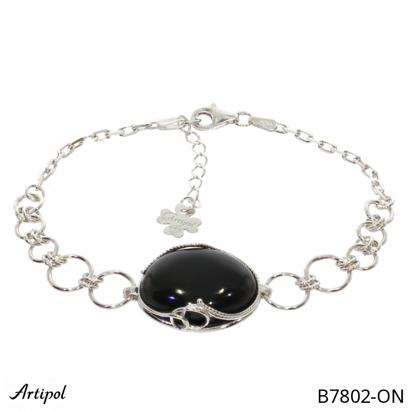 Bracelet B7802-ON with real Black Onyx