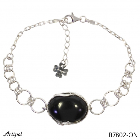 Bracelet B7802-ON with real Black Onyx