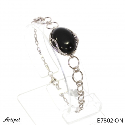 Bracelet B7802-ON en Onyx noir véritable