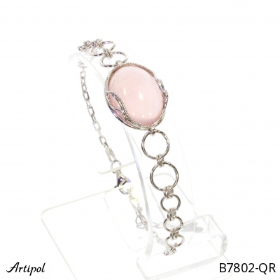 Bracelet B7802-QR with real Rose quartz