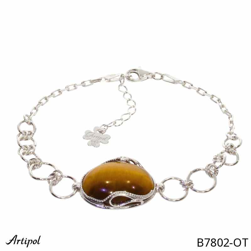 Bracelet B7802-OT en Oeil de tigre véritable