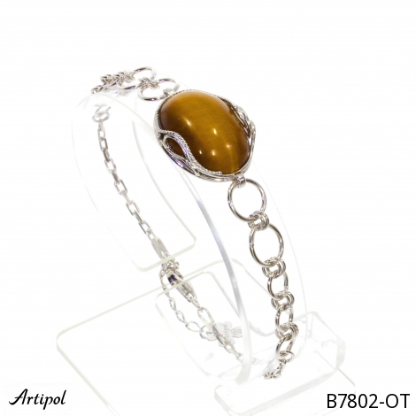 Bracelet B7802-OT en Oeil de tigre véritable