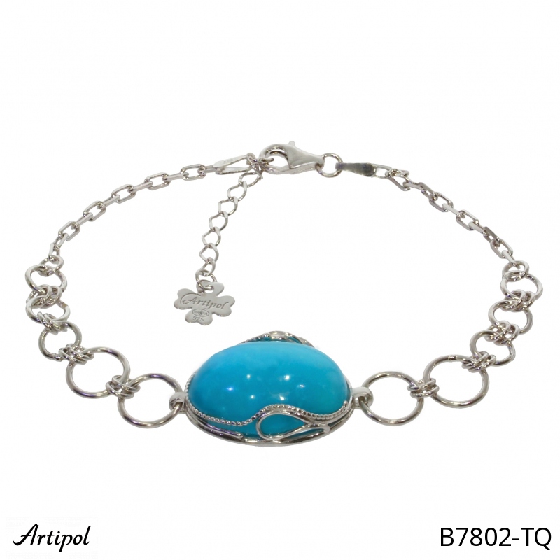 Bracelet B7802-TQ en Turquoise véritable