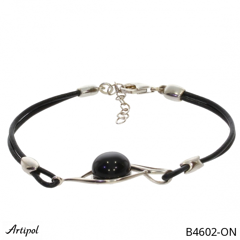 Bracelet B4602-ON en Onyx noir véritable