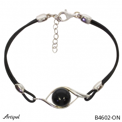 Bracelet B4602-ON en Onyx noir véritable