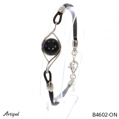 Bracelet B4602-ON en Onyx noir véritable