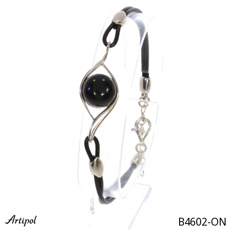 Armreif B4602-ON mit echter Schwarzem Onyx