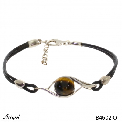 Bracelet B4602-OT with real Tiger Eye