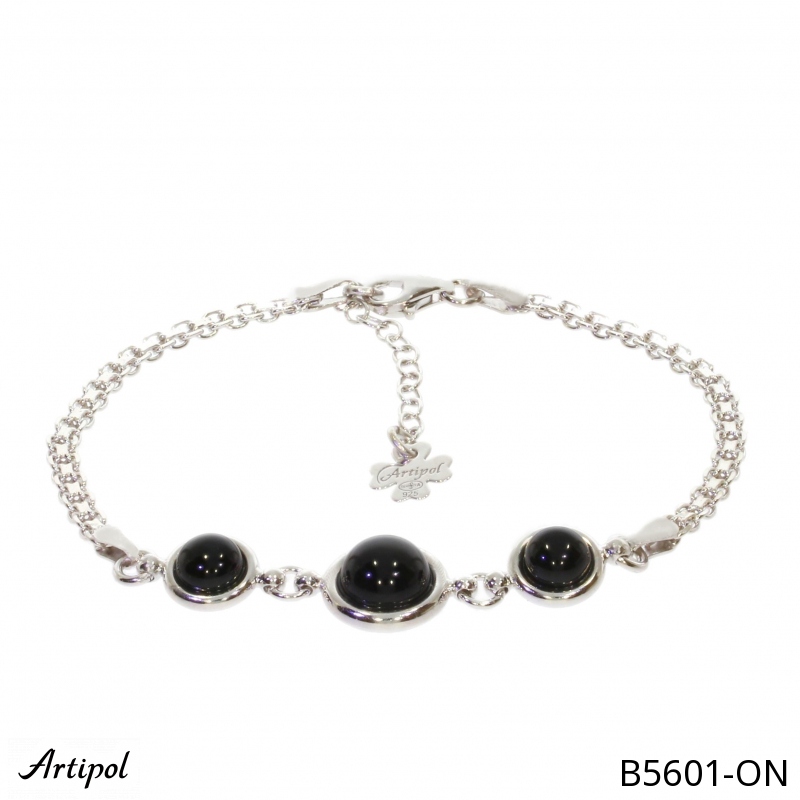 Bracelet B5601-ON en Onyx noir véritable