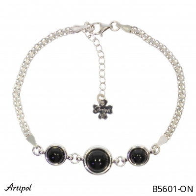 Bracelet B5601-ON en Onyx noir véritable