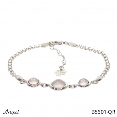Bracelet B5601-QR with real Rose quartz