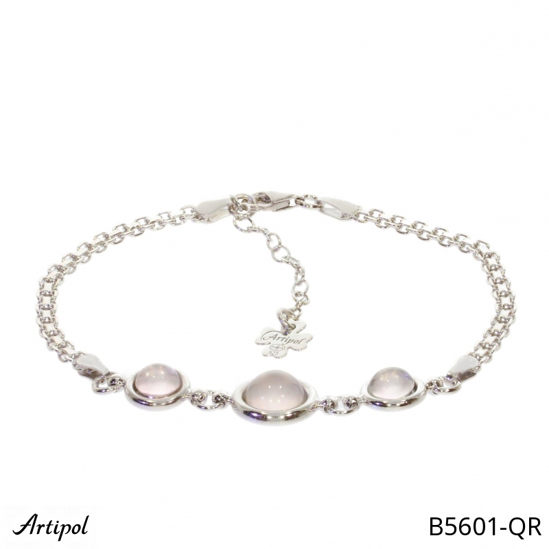 Bracelet B5601-QR with real Rose Quartz