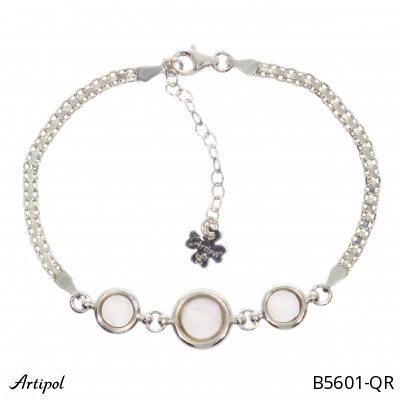 Bracelet B5601-QR with real Rose quartz