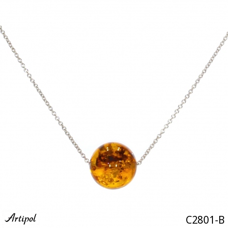 Necklace C2801-B with real Amber