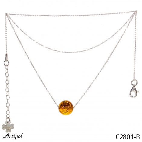 Necklace C2801-B with real Amber