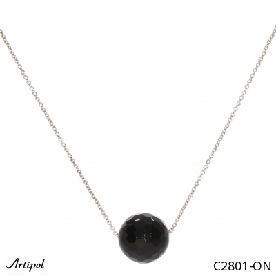 Necklace C2801-ON with real Black onyx