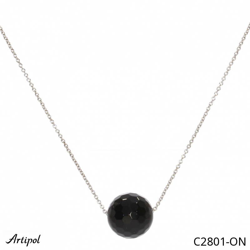 Necklace C2801-ON with real Black Onyx