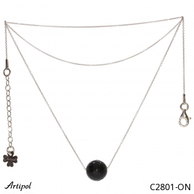 Necklace C2801-ON with real Black Onyx